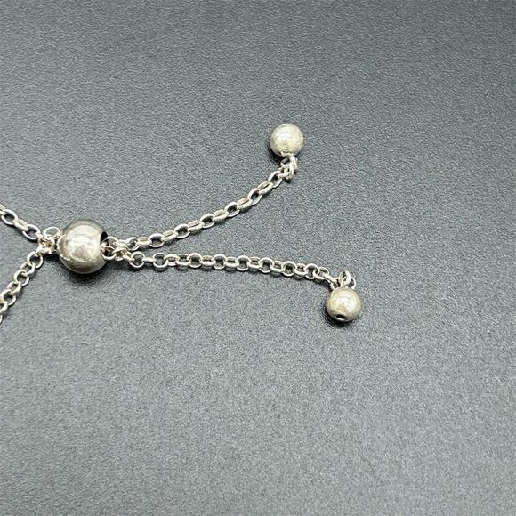 925 Sterling Silver Tri-Color Etched Beaded Bracelet Adjustable Marked - Picture 8 of 10